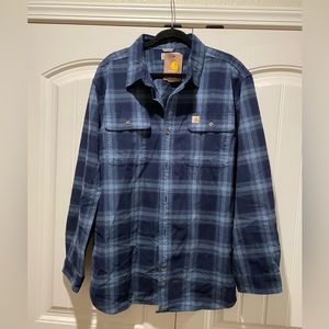 Men’s Carhartt Flannel Shirt Size XL Blue NWT